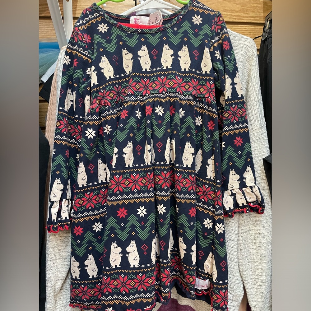 Flower sack Christmas Hippopotamus Outfit Girls size 10